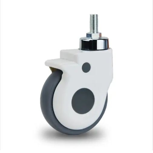 Medical 3-Inch Flat-Cover Universal Rubber Casters for Beauty Devices, Medical TPR Solid Wheels