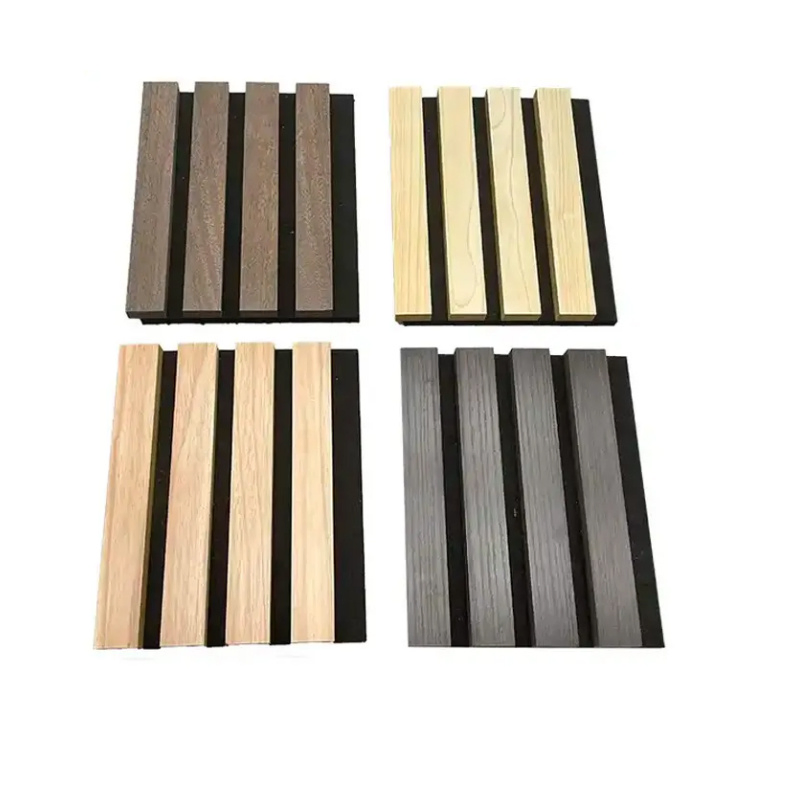 Modern Sound Absorption Proofing Wooden New Design Wood Slat Polyester Fiber Wall Panel