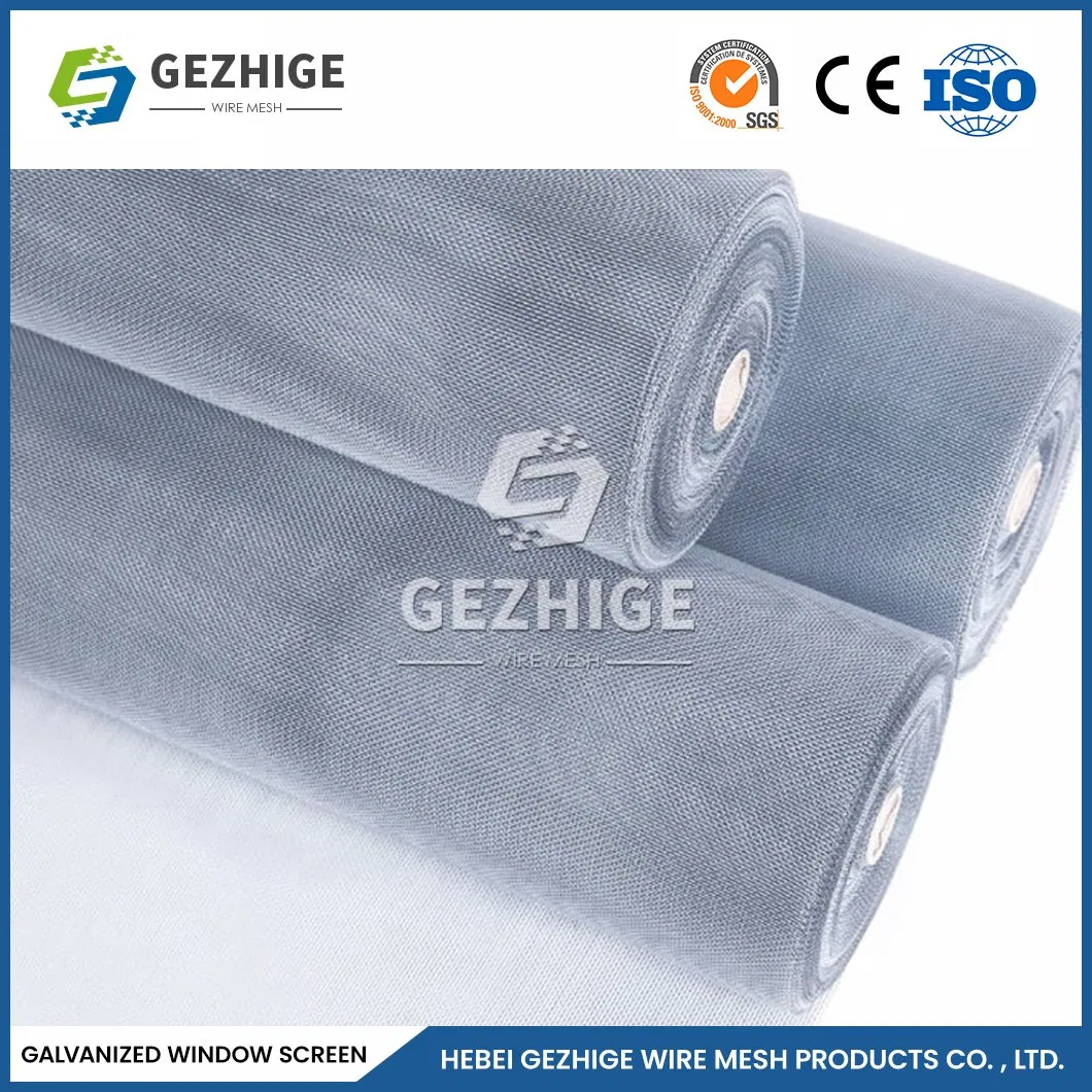 Gezhige Sample Available Window Mesh Insect Screen Manufacturing 16 X 16 Mesh Casement Window Screens China Plain Weave Fly Screens for Windows and Doors