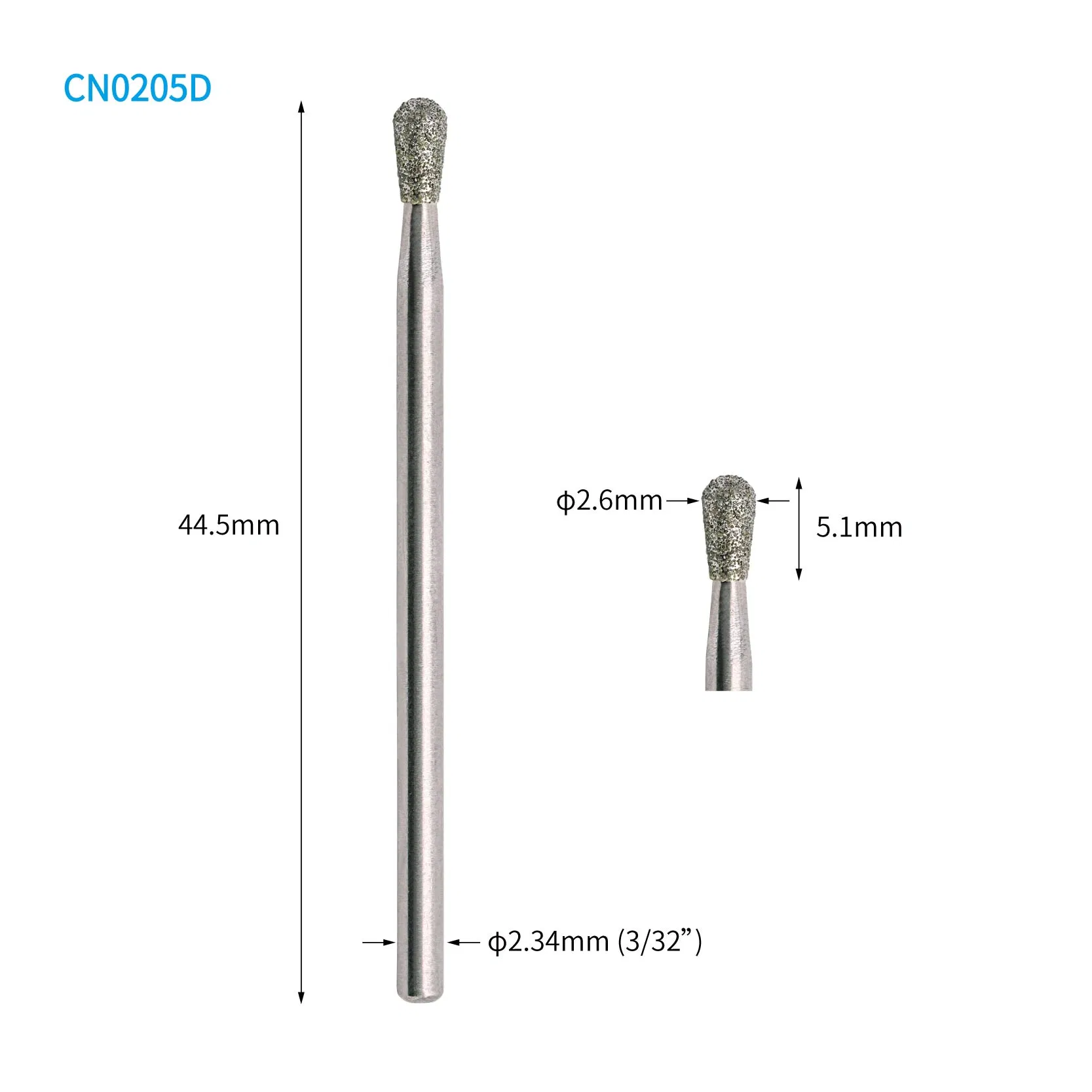 Inverted Cone with Round Top Manicure Pedicure Diamond Nail Drill Bit Burr