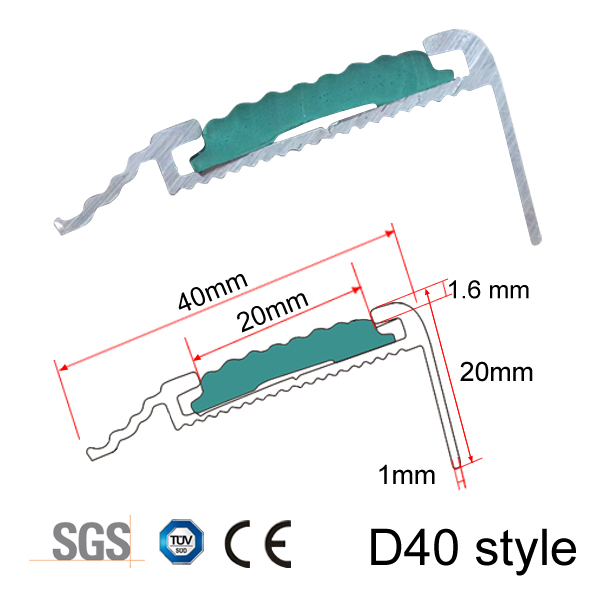 Aluminum Step Edge Anti-Slip Strip Rubber Insert Bullnose Stair Nose Trim Matt Silver Black Commercial Stair Nosing