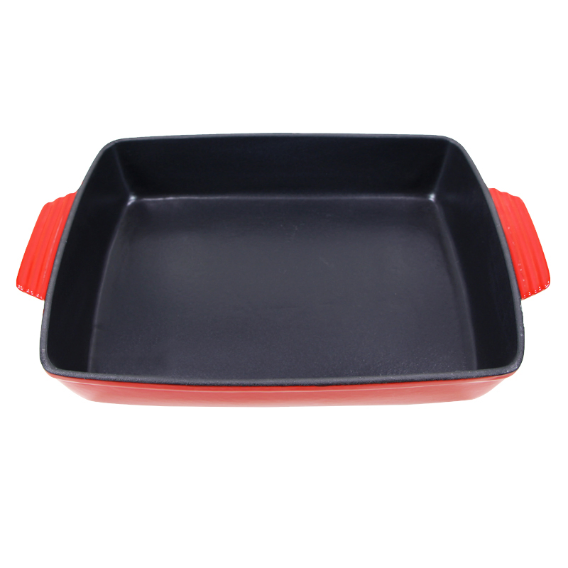Factory Price Cast Iron Rectangular Baking Dish Roasting Pan Cast Iron Dish Pan Tray
