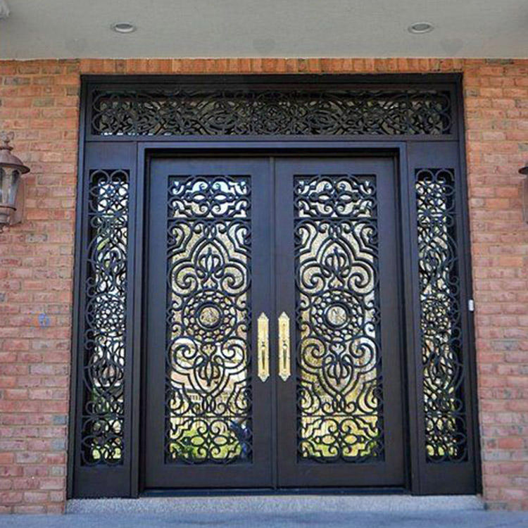 Exterior Entrance Metal Aluminium Alloy Fence and Gates Design Outdoor Automatic Aluminum Profile Slat Double Swing Entry Gate