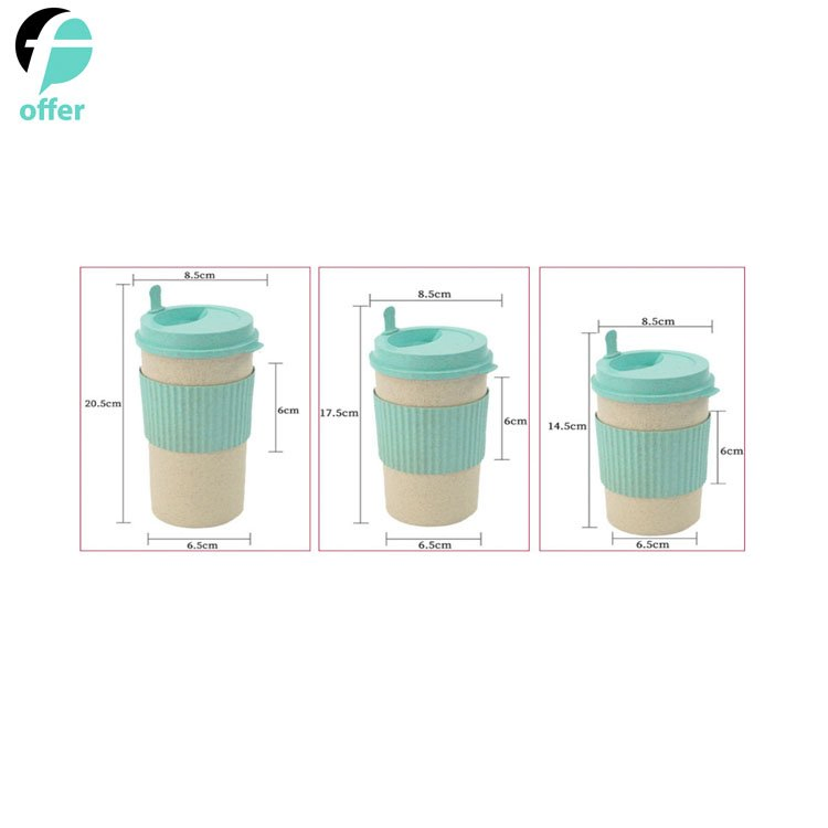 Wheat Straw Cup Travel Mug Coffee Cup with Lid