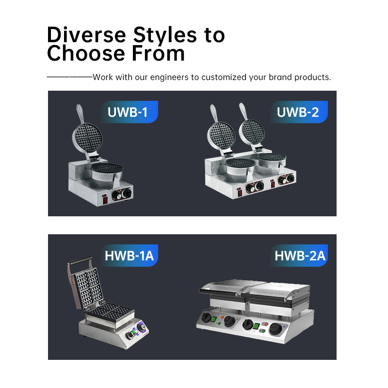 Heavybao Commercial Stainless Steel Electric Waffle Maker Machine for Kitchen