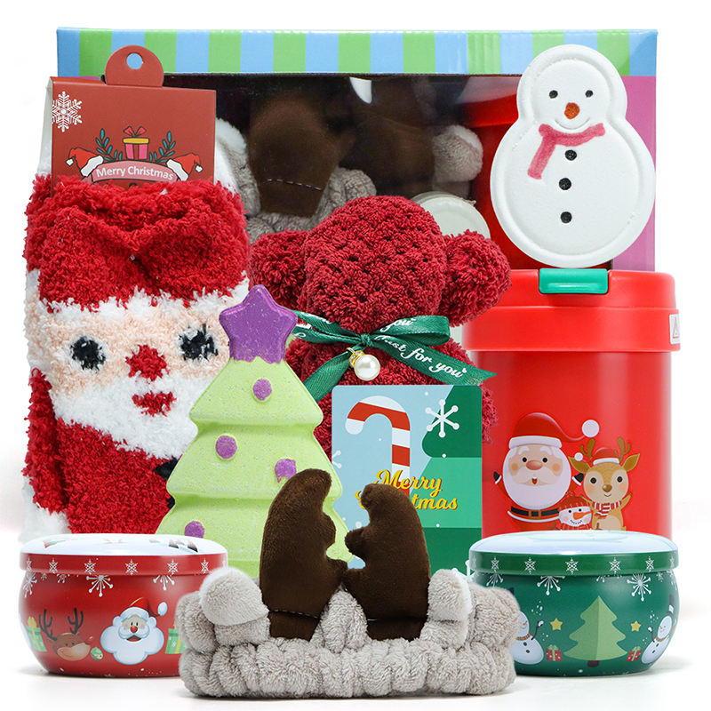Kids SPA Set Bath Bombs SPA Gift Set Kids Gifts Basket for Women Men Scented Candles Insulated Tumbler Christmas Gifts Set