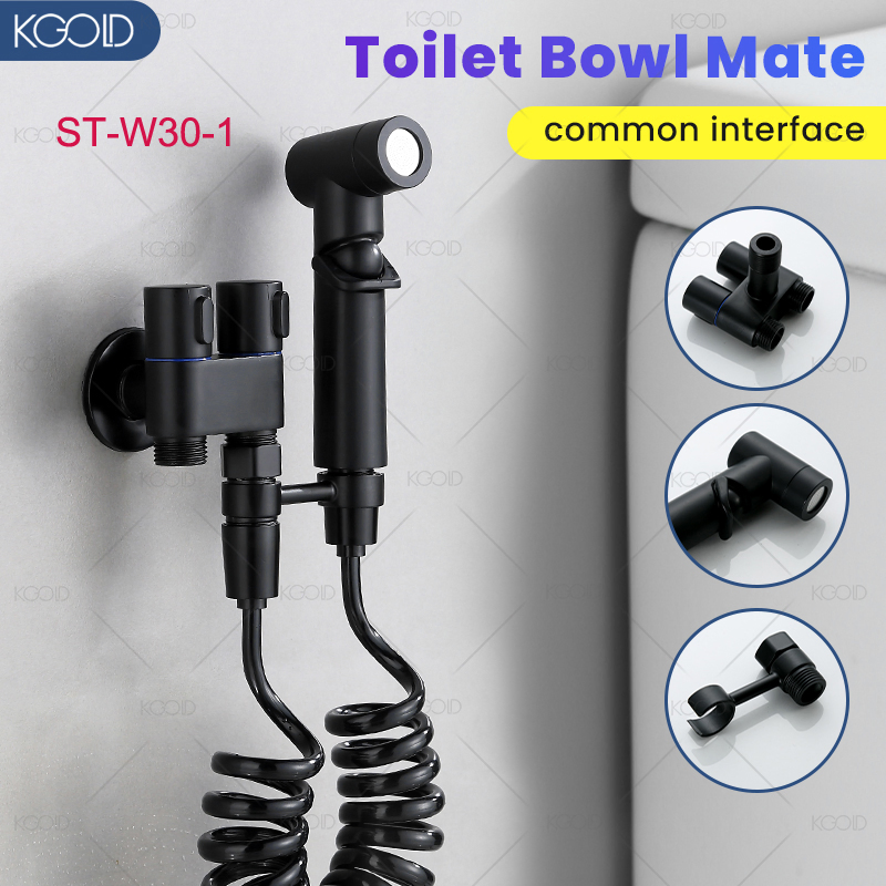 201 Stainless Steel Black Handheld Fitting Shattaf for Bathroom