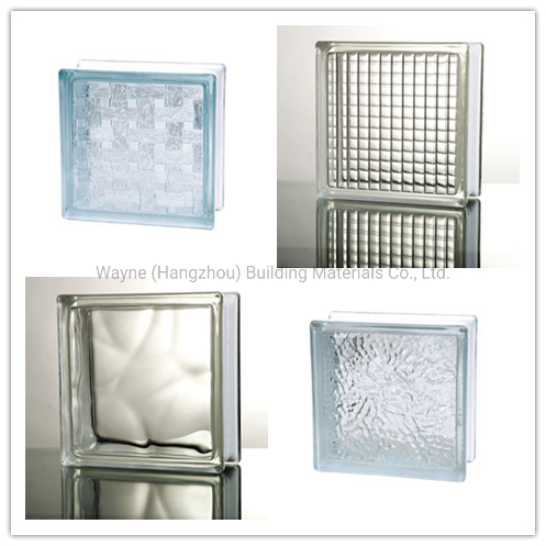 Cloudy Blue Decorative Glass Brick Block for Office Glass Partition Wall Interior and Exterior Application 17 Year Professional Reliable Glass Supplier China