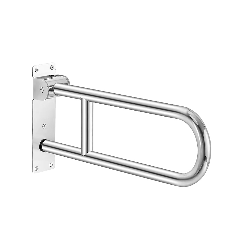 304 Brushed Stainless Steel U-Shape Folding Grab Bar Swing-Down Toilet Safety Handrail Non-Slip Bathroom Handle for Elderly Disabled Hospital Use