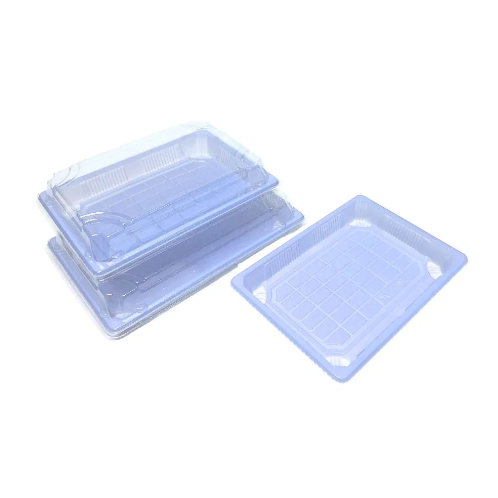High Quality Disposable Sushi Food Packaging Food Grade Plastic Fast Food Container Eco-Friendly Takeaway Sushi Tray with Lid