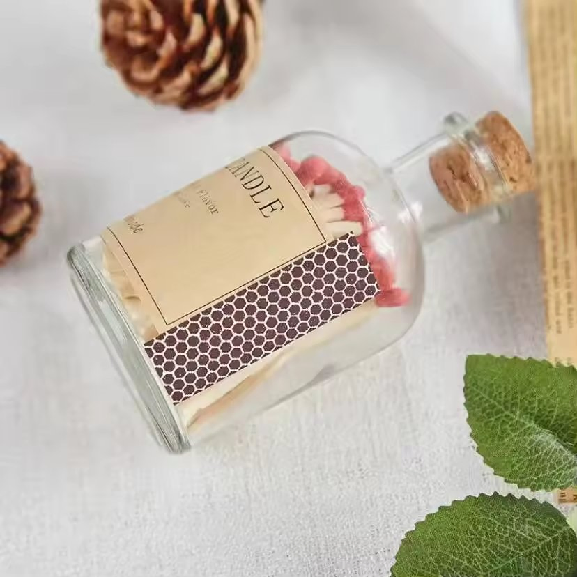 Wholesale Hotel Customized Logo Candles Glass Bottles Matches in Jar