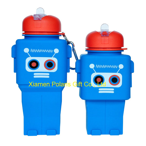 Promotional Robot Silicone Folding Water Bottle