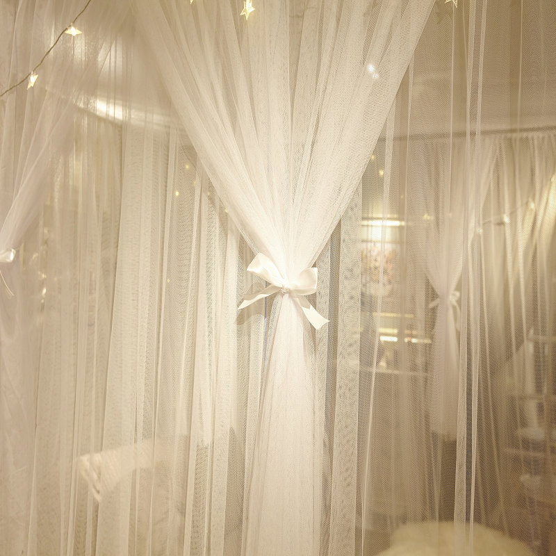 Fine Meshes Luxury Mosquito Large Square Net for Single to King-Sized Beds, 2 Side Openings & 8 Hanging Loops Decorative Rectangular Shape for Home & Travel