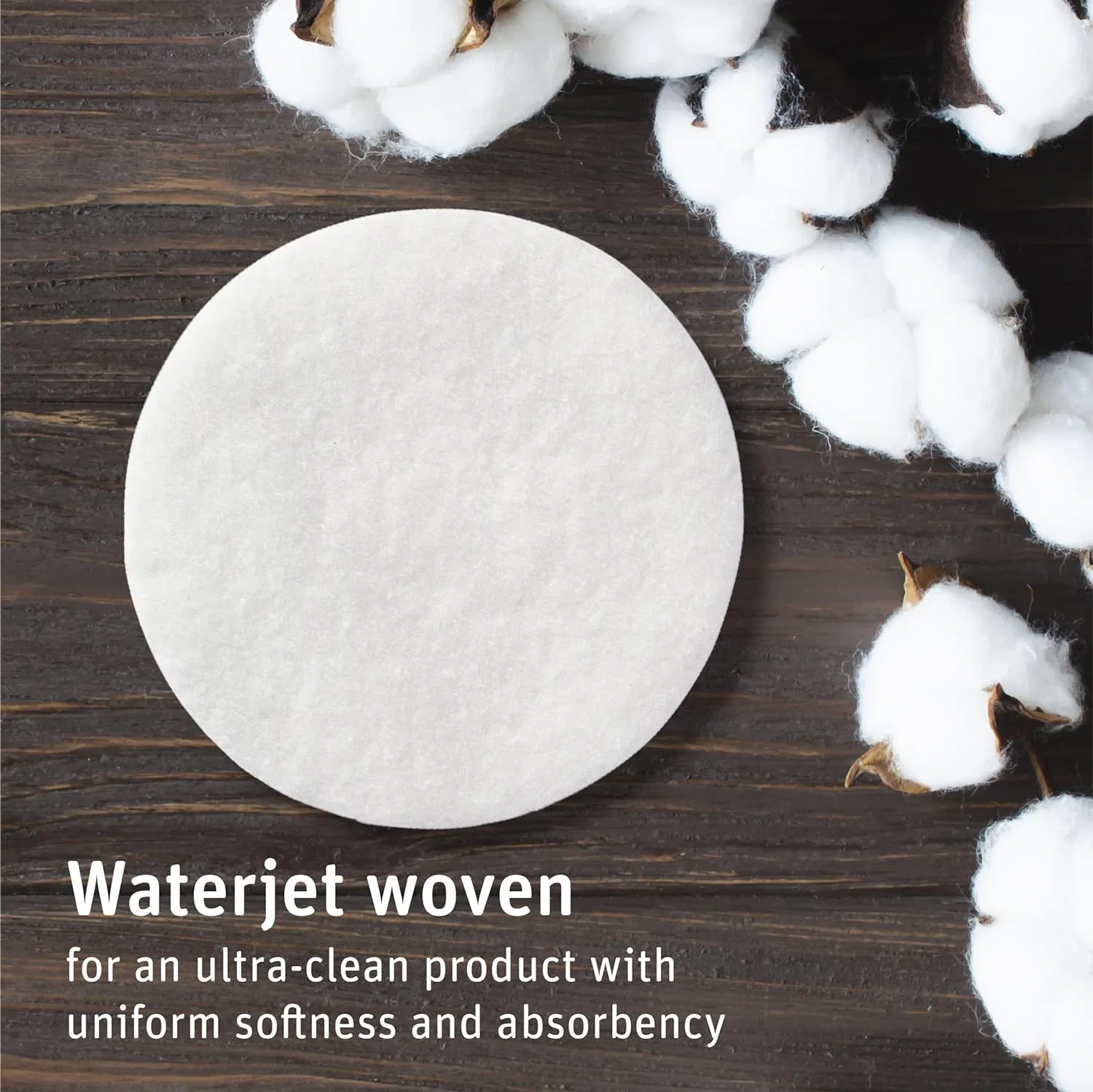 Organic Cotton Rounds (80 Count) Makeup Remover Pads, Hypoallergenic, Lint-Free 100% Pure Cotton