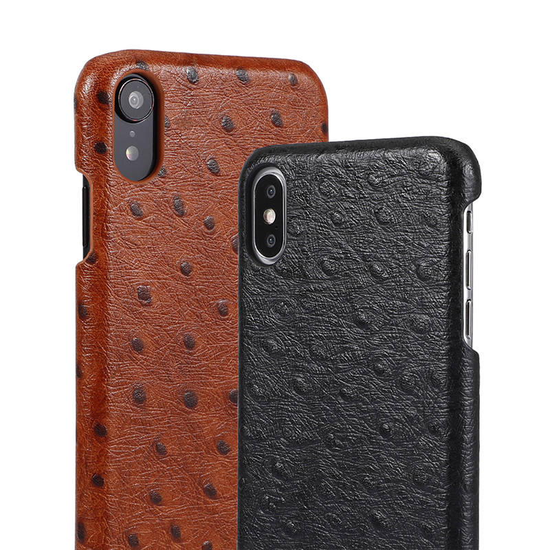 Чехол для iPhone X с узором под кожу страуса