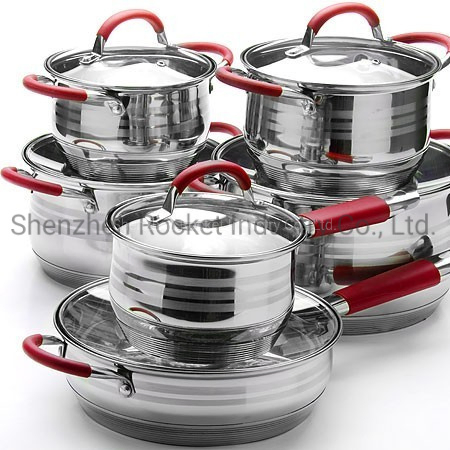 Pot Set Cooking Sets Cookware Set Stainless Steel with Silicagel Handle