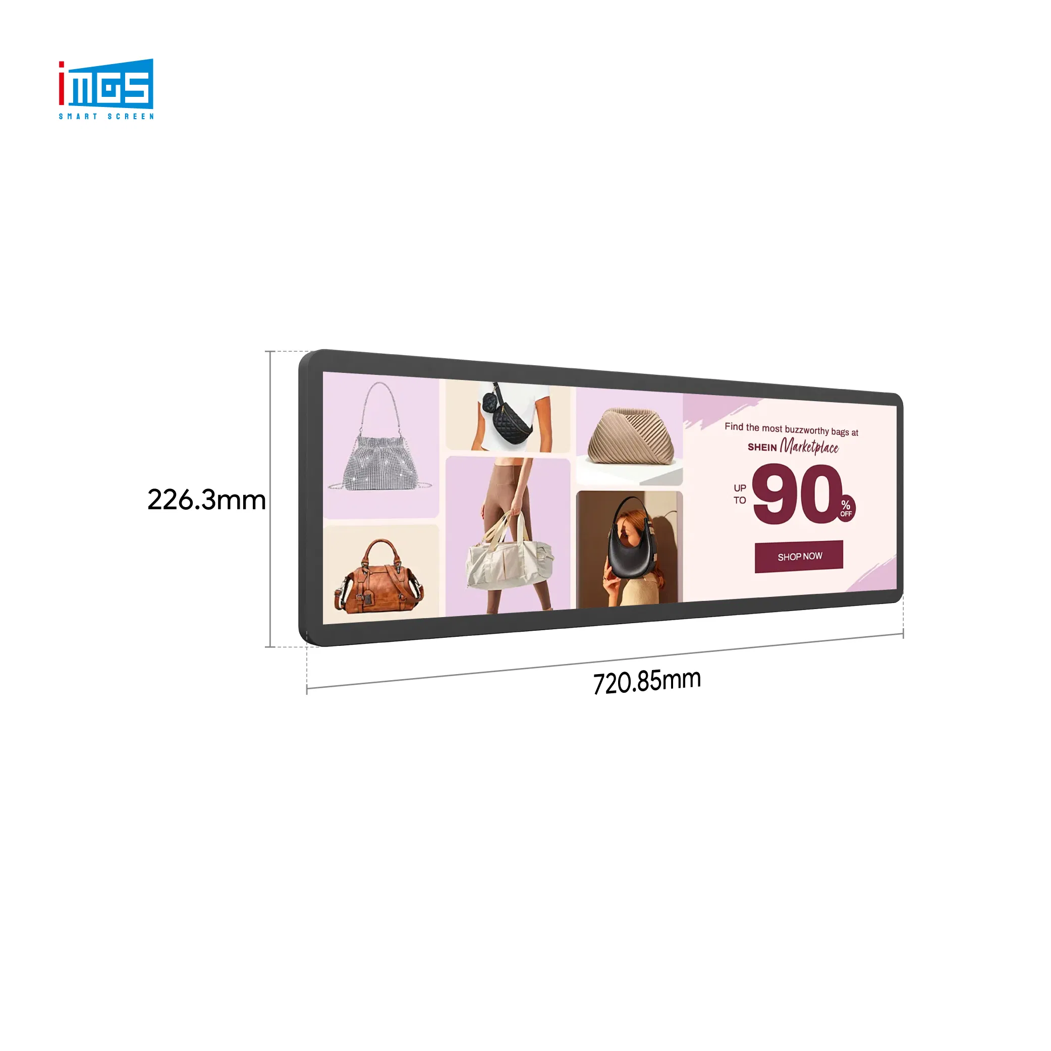 Horizontal Digital Signage 29 Inch Shelf Bar Digital Advertising Digital Screen Display Kiosk