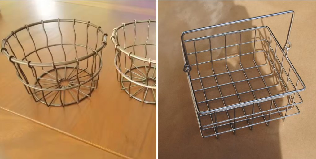 Stainless Steel Iron Chrome Plated Yellow Handle Big Fryer Basket