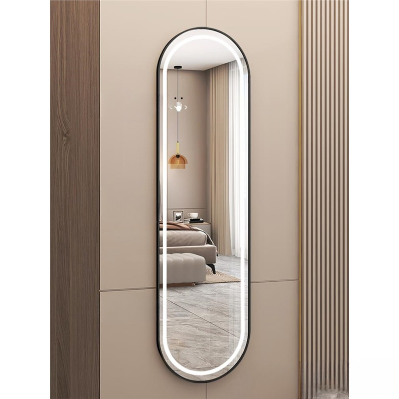 Gold Metal Acrylic Espejo De Bam LED Mirror/Miroir LED Bluetooth /Light Mirror/ Full Body Mirror with Dimmable Lights for Home Decor Craft
