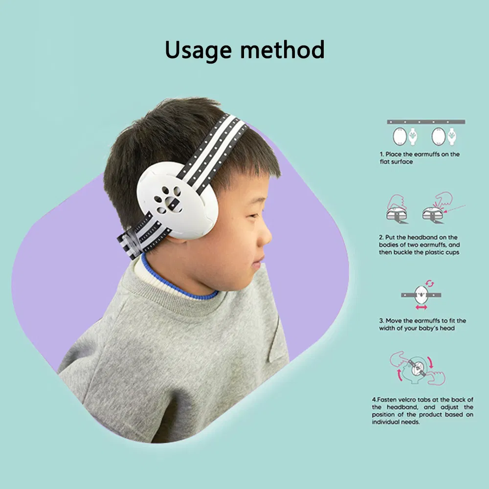 Noise Reduction Earmuff for Baby Adjustable Headband Baby Ears Protector for Safe Hearing