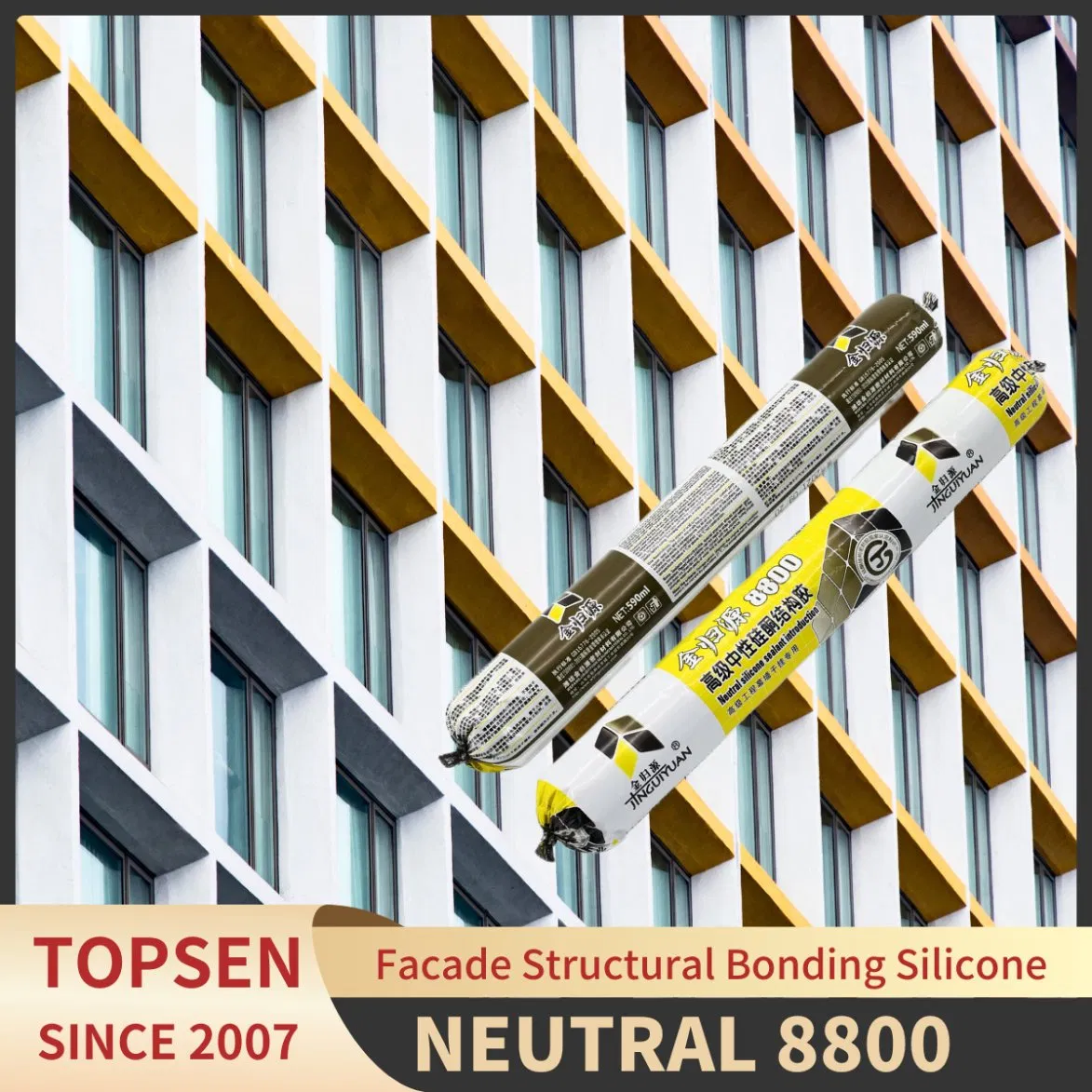 Glass Facade Curtain Wall Construction Neutral Adhesive Sealant Silicone