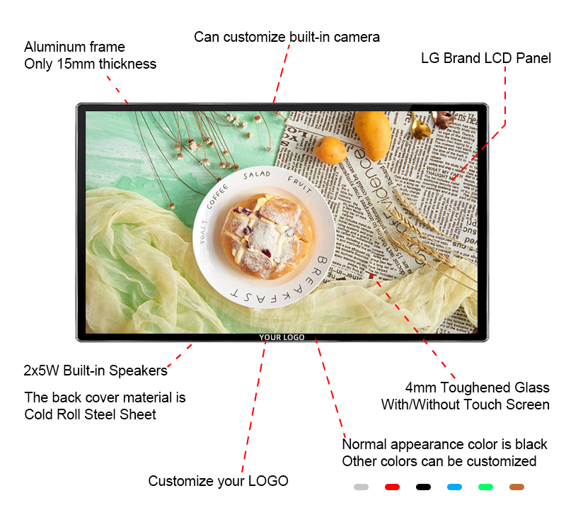Супертонкий настенный цифровой дисплей-тотем