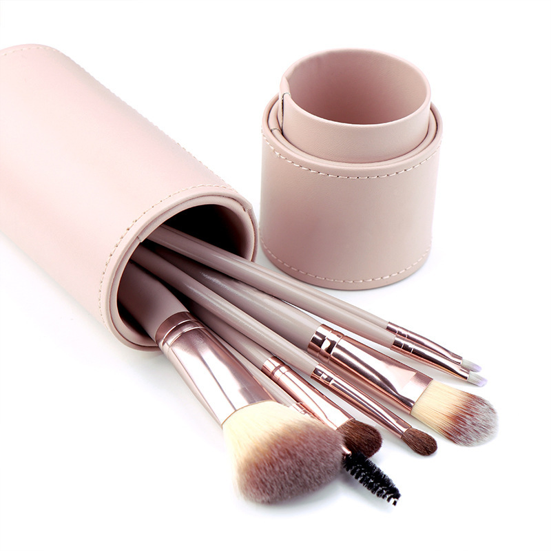 Wholesale Customization Logo Brush Eye Shadow Blush Makeup Brush Set with PU Brush Bucket