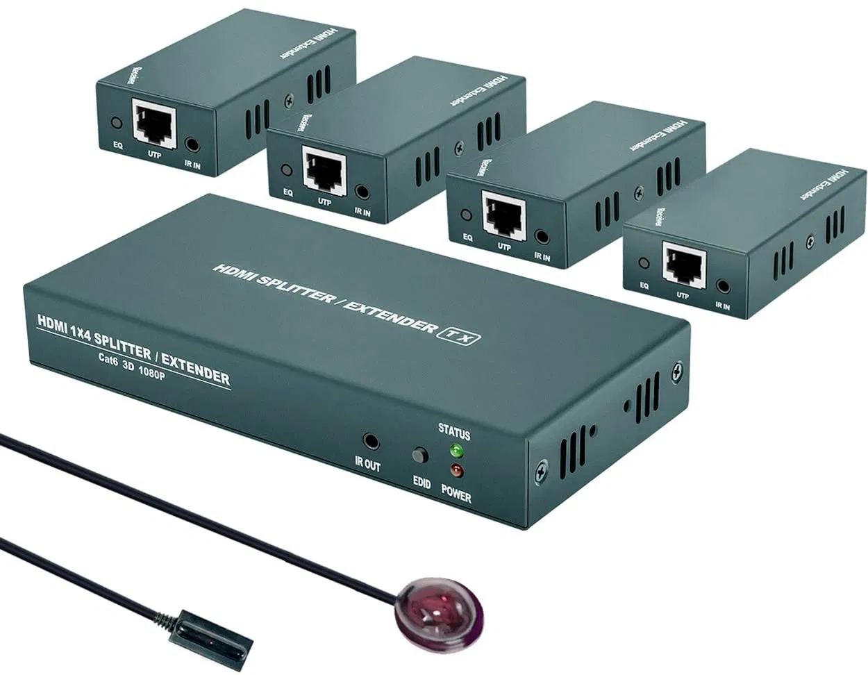 KVM-переключатель на 4 порта с HDMI, DVI, VGA и USB-хабом