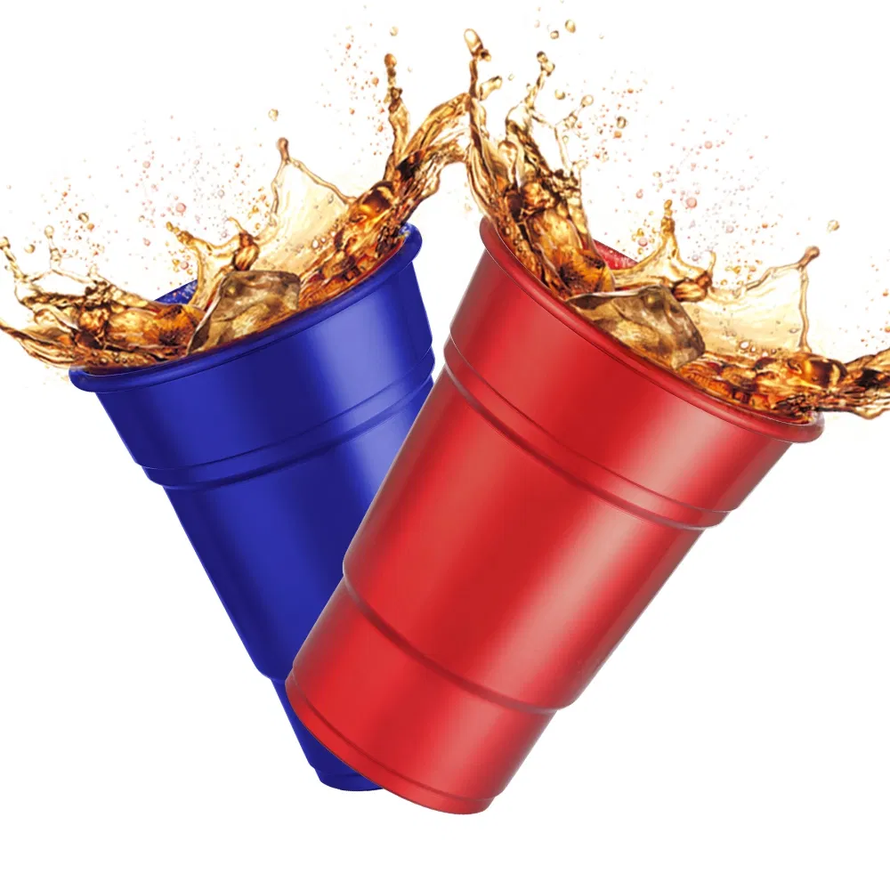 Factory Wholesale Custom 16oz 18oz 21oz Reusable Aluminum Cup Metal Beer Drinking Cups for Party Bar