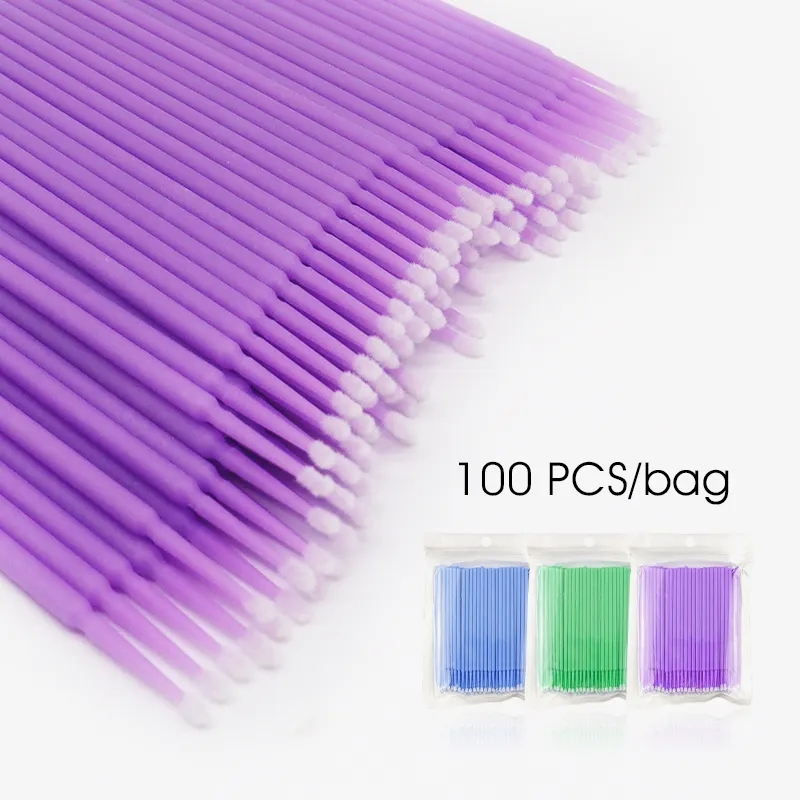 Plastic Disposable Permanent Makeup Eyelash Cleaning Micro Eyelash Cotton Swab