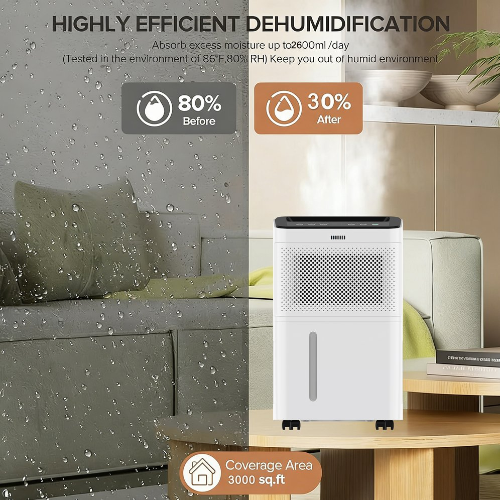 Quiet Smart Dehumidifier for Home and Basement Environments