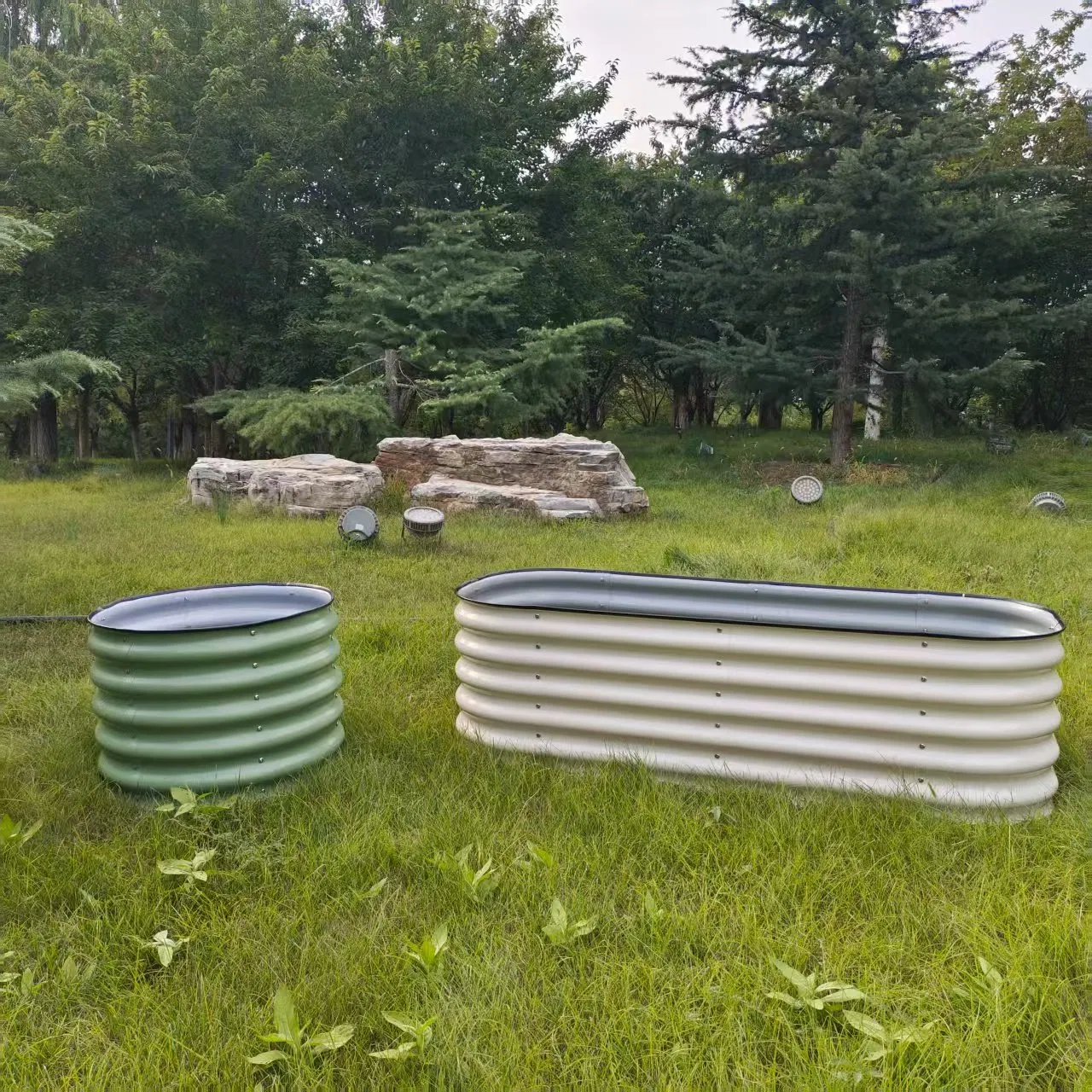 79-PVDF Raised Garden Bed Outdoor O-8FT*2FT*17in Elevated Steel Metal Planter Boxes for Deep Root Vegetables Flowers Large Raised Bed Kit