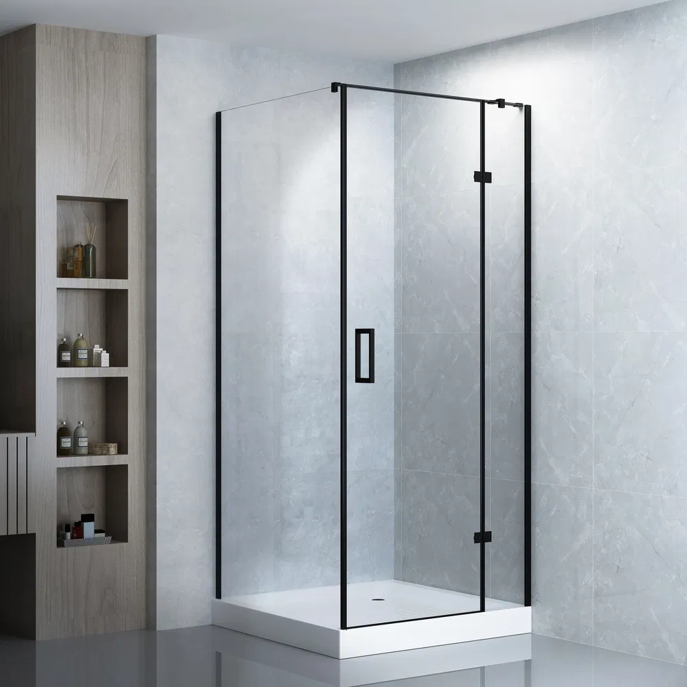 Bathroom Chromed Aluminium Framed Swing Pivot Shower Room Supplier 900X900