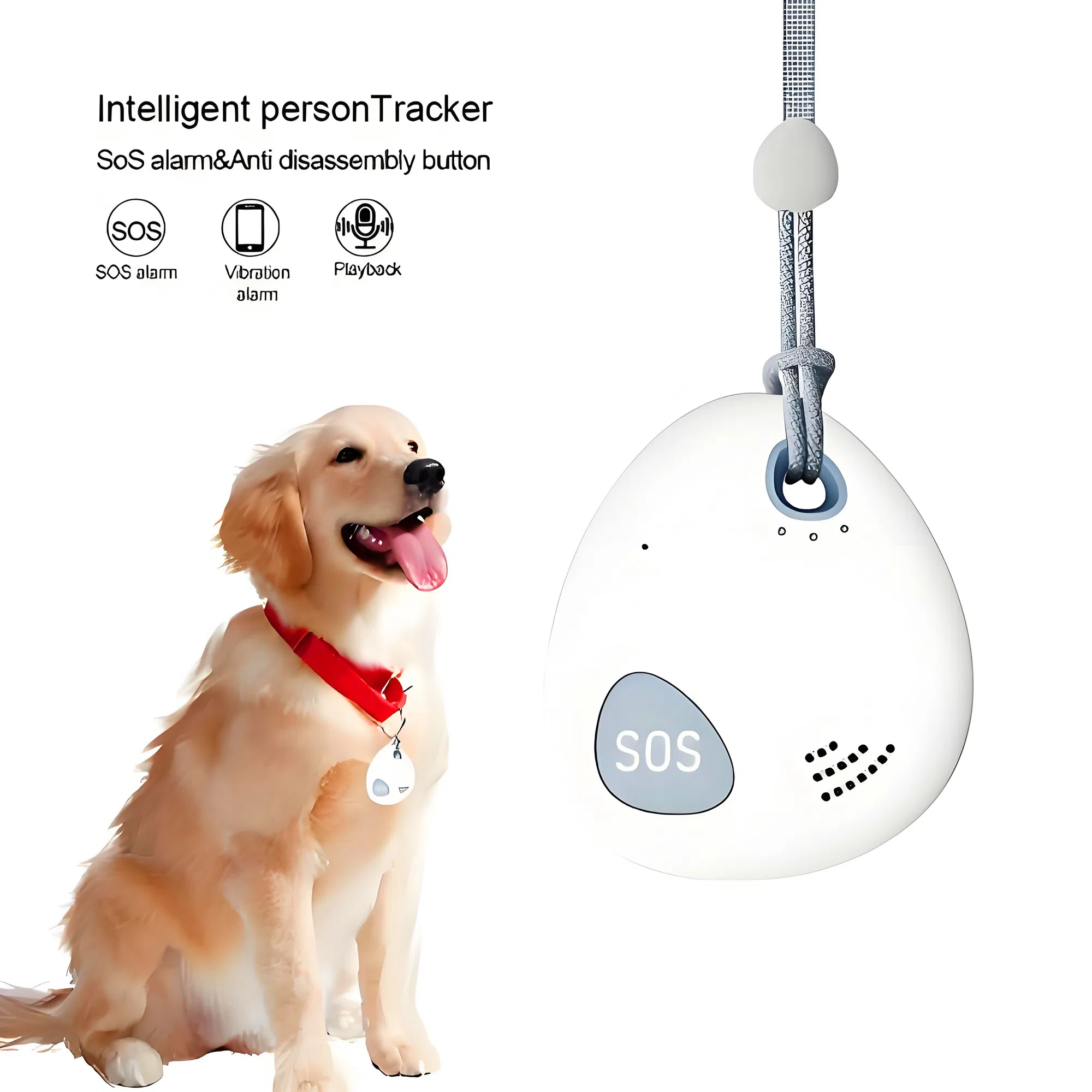 Pet Dog GPS Tracker No Subscription Mini Anti-Lost Waterproof Lightweight Locator Tracer for Cat Puppy Collar Small Animal Activity Monitoring