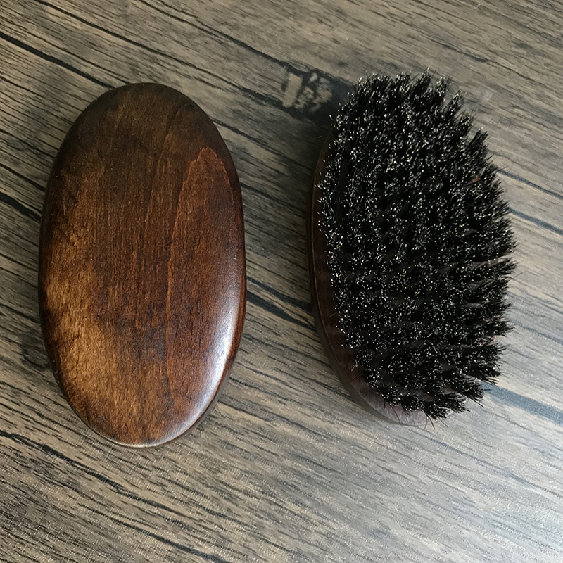Wood Small Travel Beard Brush Natural Boar Bristles Hair Mustache Shaving Brush Facial Hair Brush