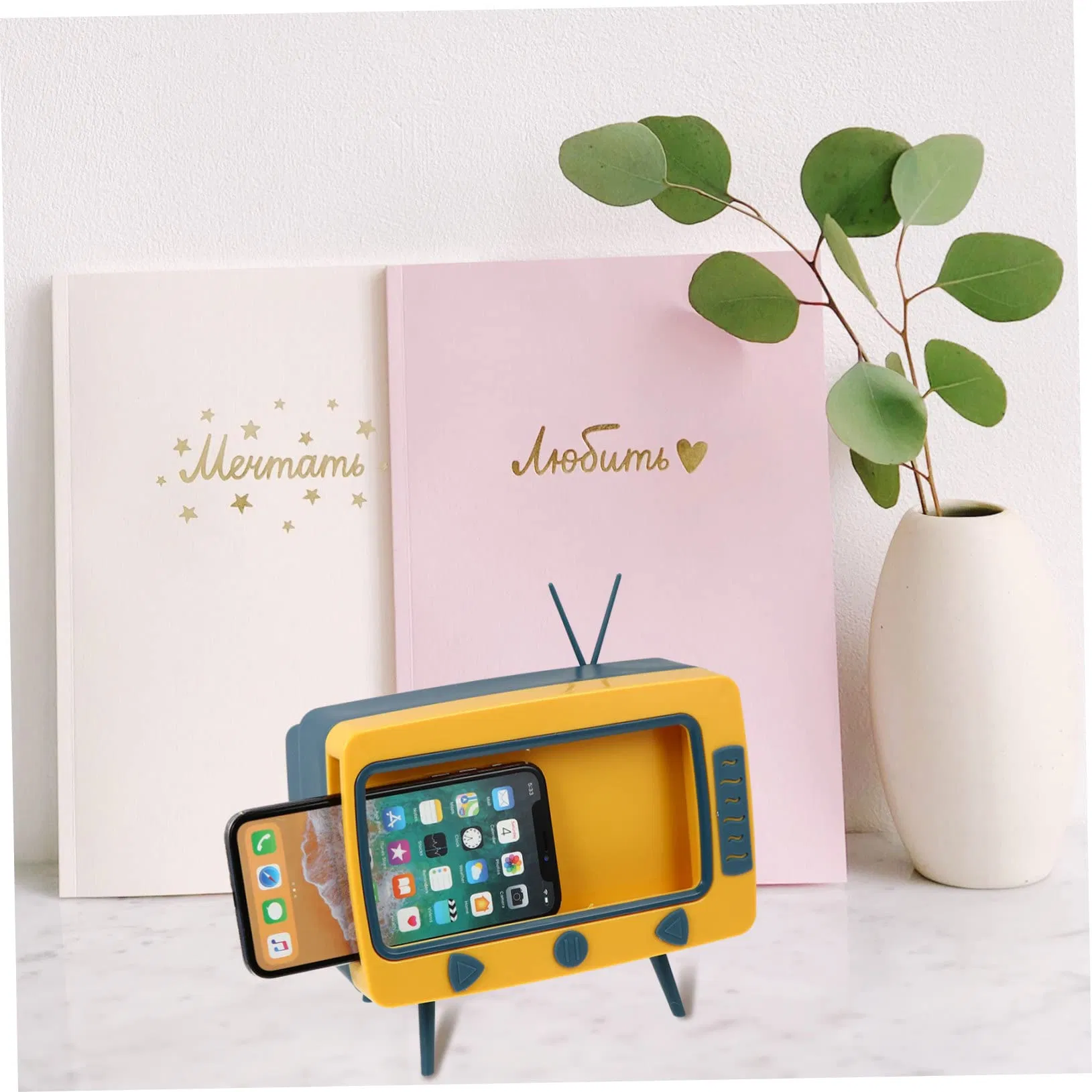 New Design Mobile Phone Stand TV Shaped Silicone Desk Dispenser Tissue Box