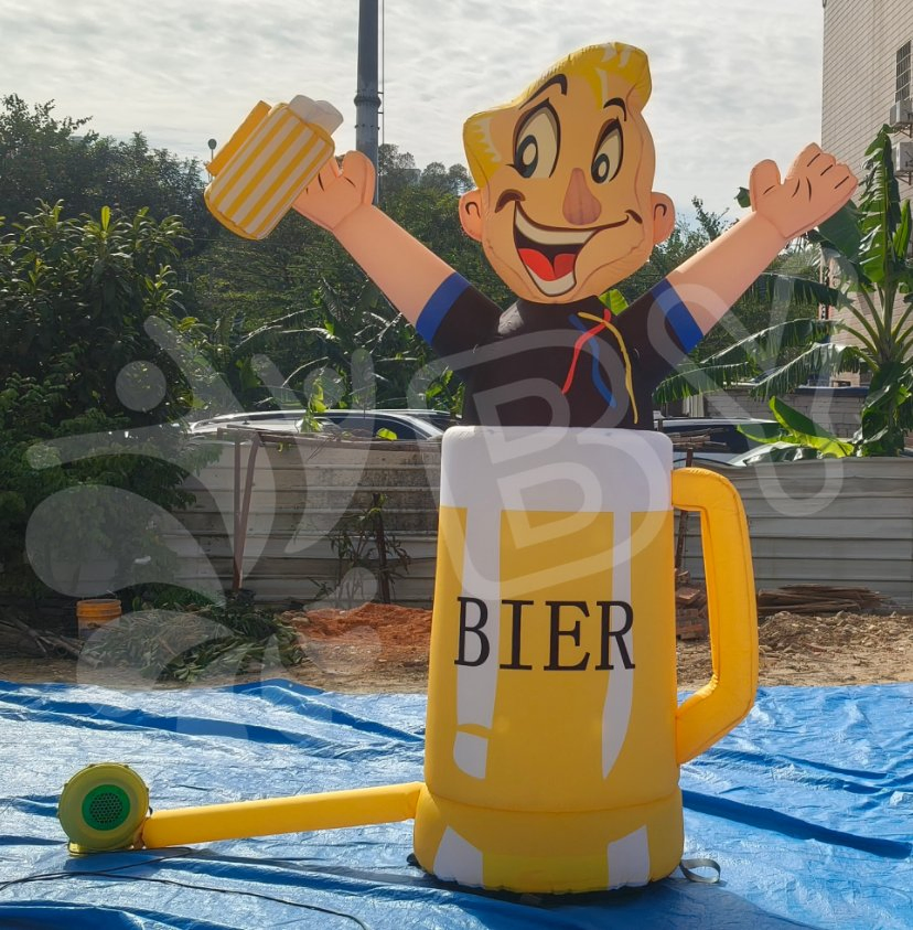 Advertising Inflatable Abraham Cartoon Stand on Beer Cup to Netherlands