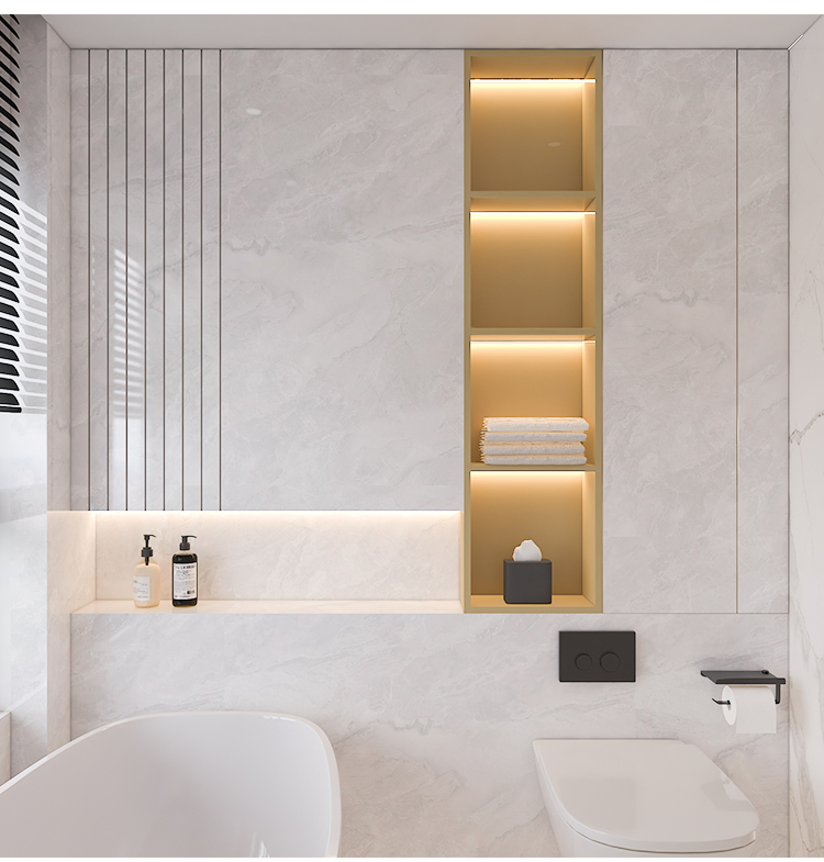 Customized Shower Room Bathroom Stainless Steel Niche Toilet Storage Rack Shelf Cabinet