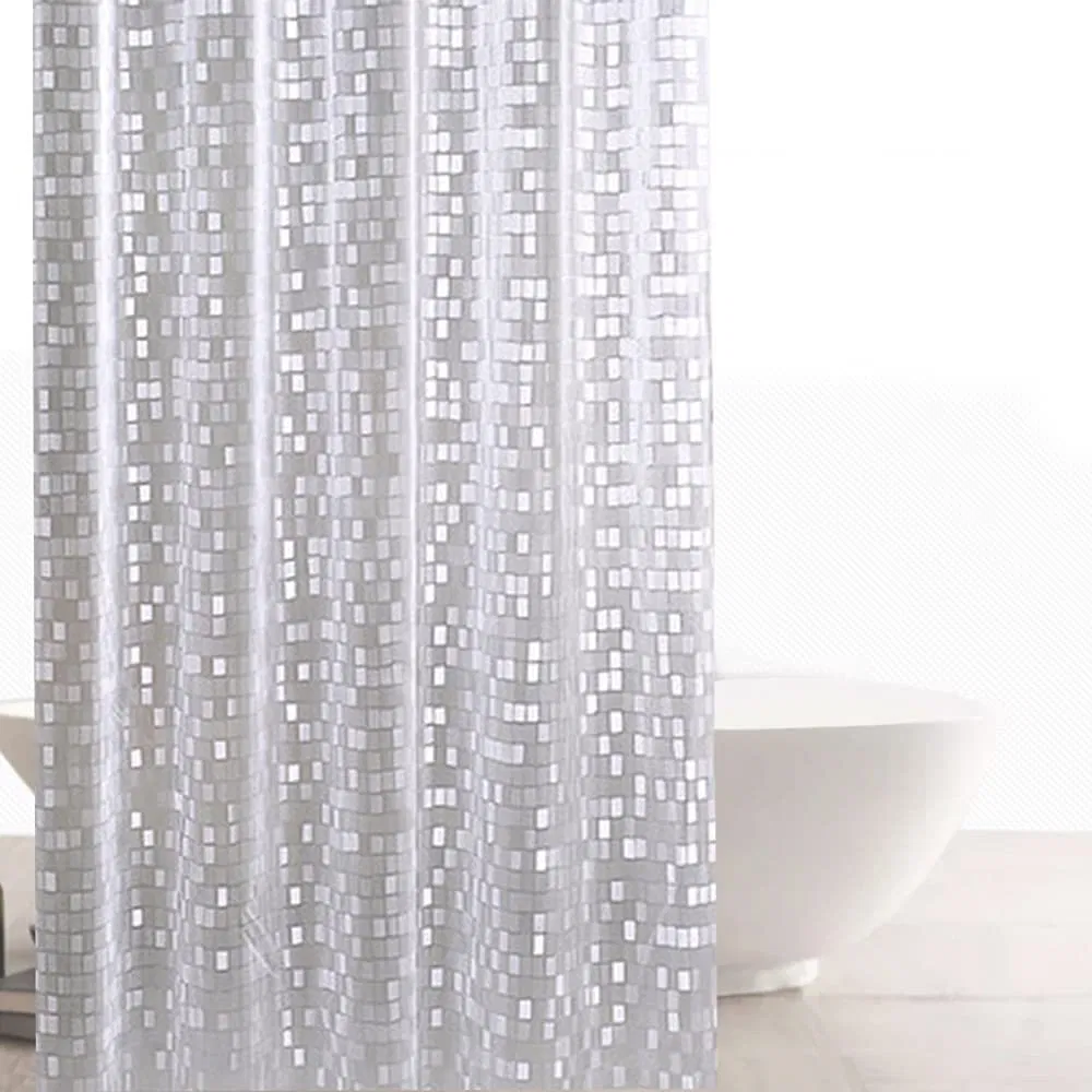 3D PVC Clear Shower Curtain Liner Heavy Duty Shower Curtain, Semi Transparent, Mildew Proof and Anti-Bacterial