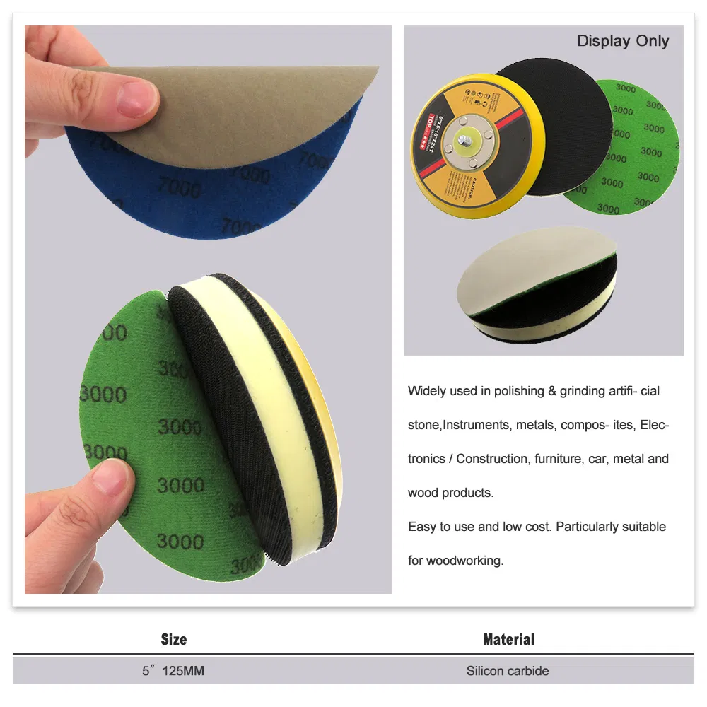 Наждачная бумага 5 дюймов из карбида кремния для камня