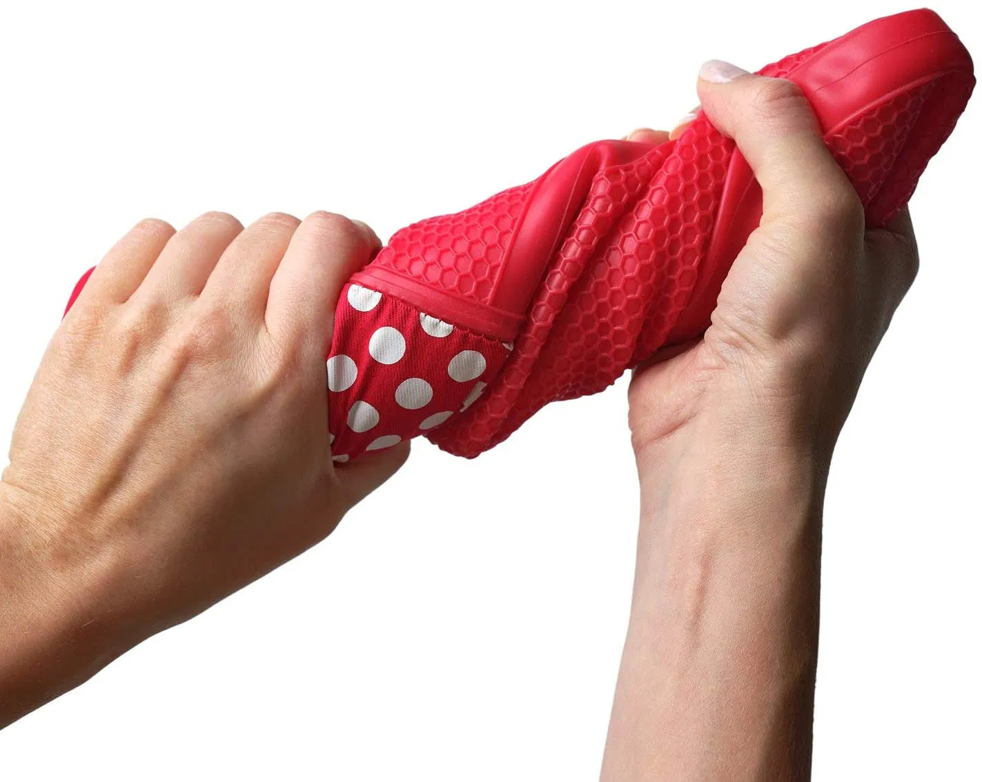 Silicone Oven Mitts - Red 1 Pair, Heat Resistant Kitchen Oven Gloves, Extra Long Super Grip Cooking Gloves, Safe Flexible Waterproof Oven Mitts Quilted Cotton