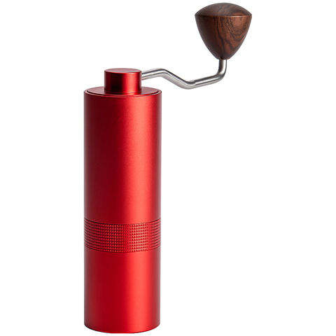 Al-Alloy Body 420 Stainless Steel Burr Homeuse Espresso Mill Portable Manual Coffee Grinder with Wood Handle