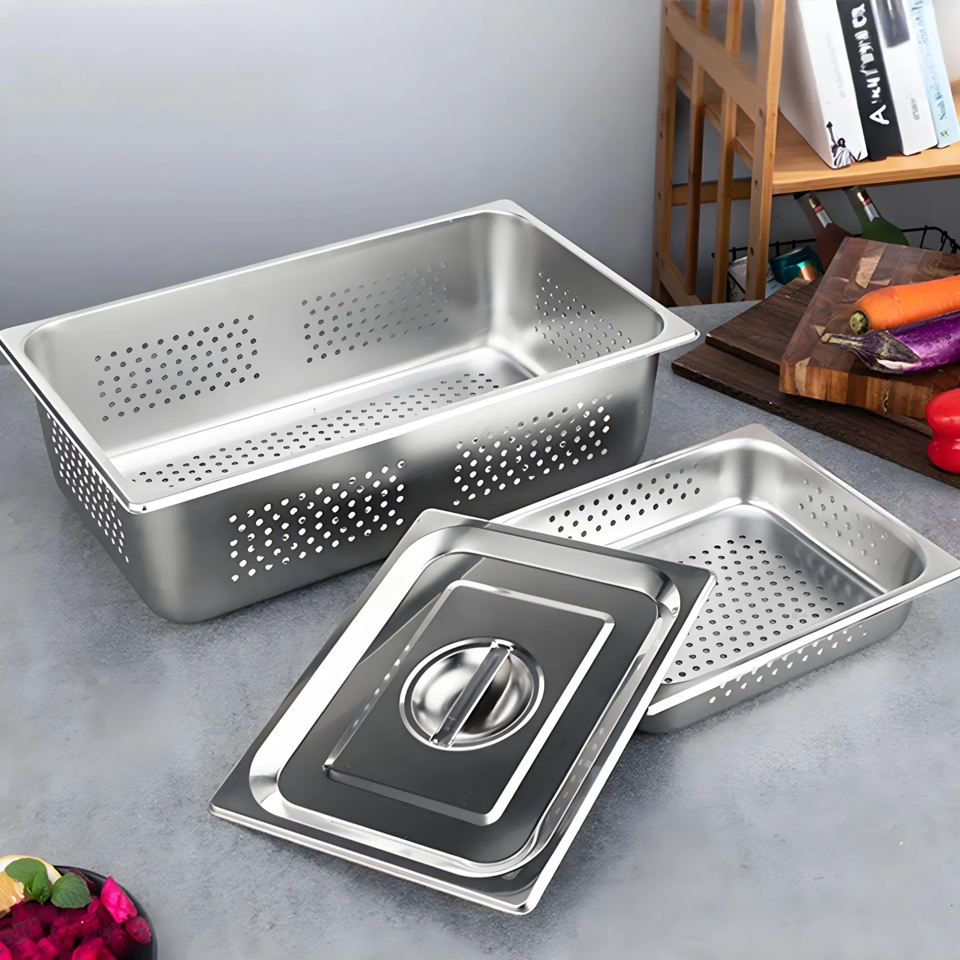 Heavybao Stainless Steel Perforated Gastronorm Gn 1/1 200mm Food Pan