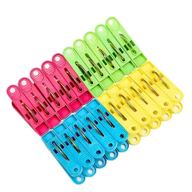 2sets Solid Color Clip Plastic Clothes Drying Clip 20 Pieces Per Pack
