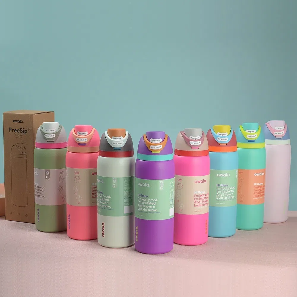 Vacuum Double Wall with Straw Owola 1: 1 Stainless Steel Double Drink Insulated Water Bottle 32oz Courier 5 Days Arrival