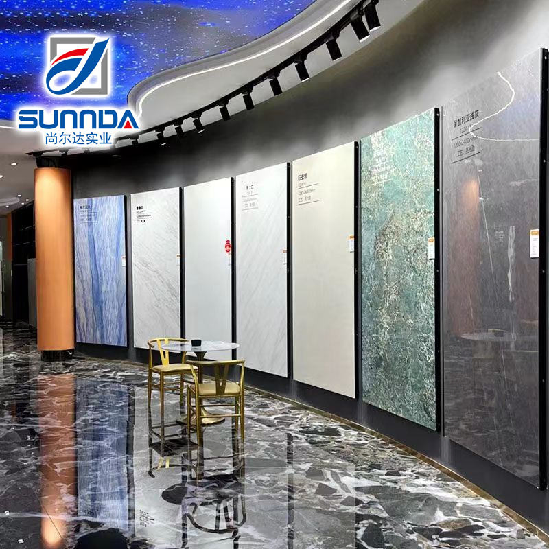 China Large Sizes Luxury Marble Stone Texture Sintered Stone Slab Porcelain Tile Decorative Sintered Stone Tiles for Furniture Counter Top Wall Floor