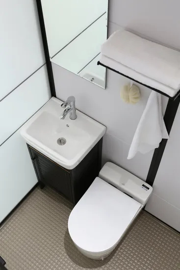 Integrated Bathroom Glass Shower Cabin Prefab Bathroom