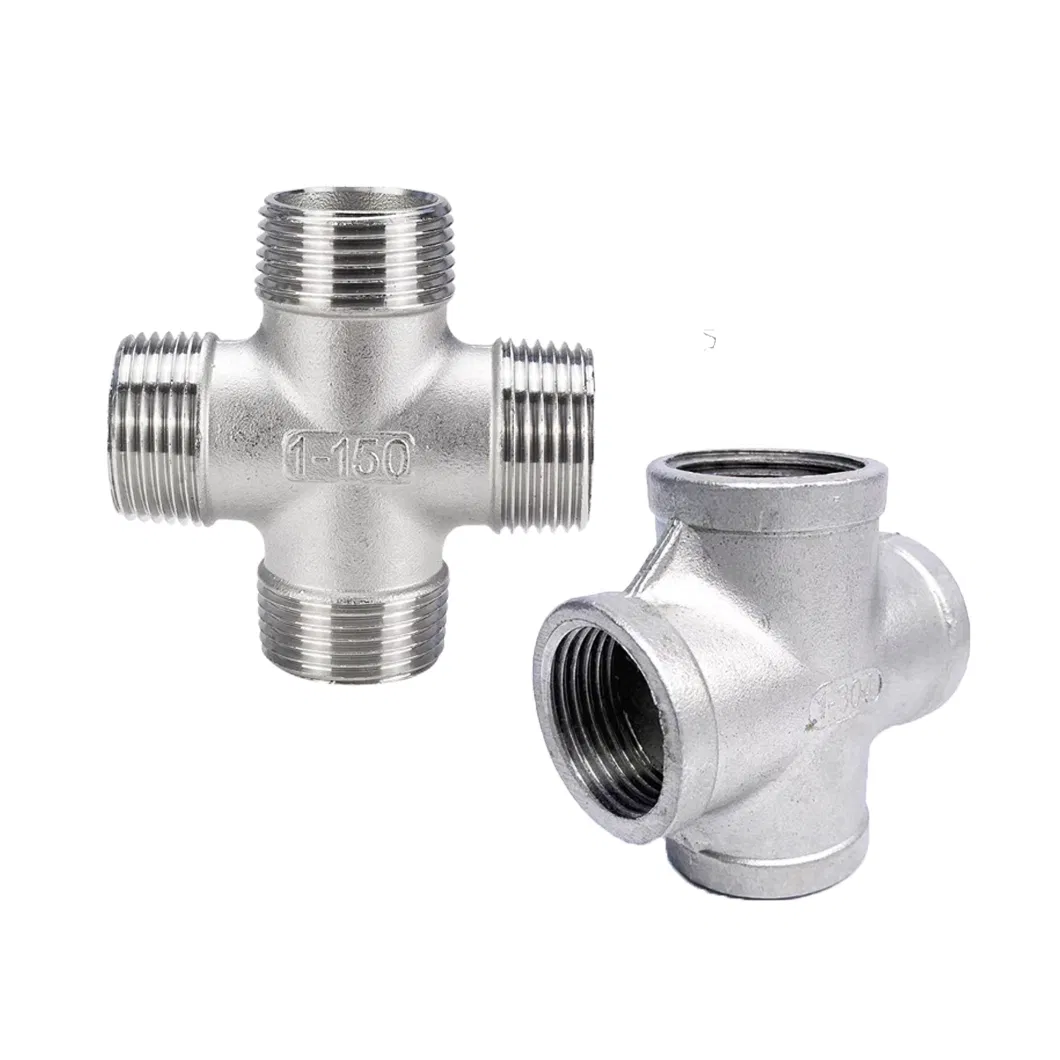 Durable Stainless Steel Four-Way Valve with Internal Thread Design