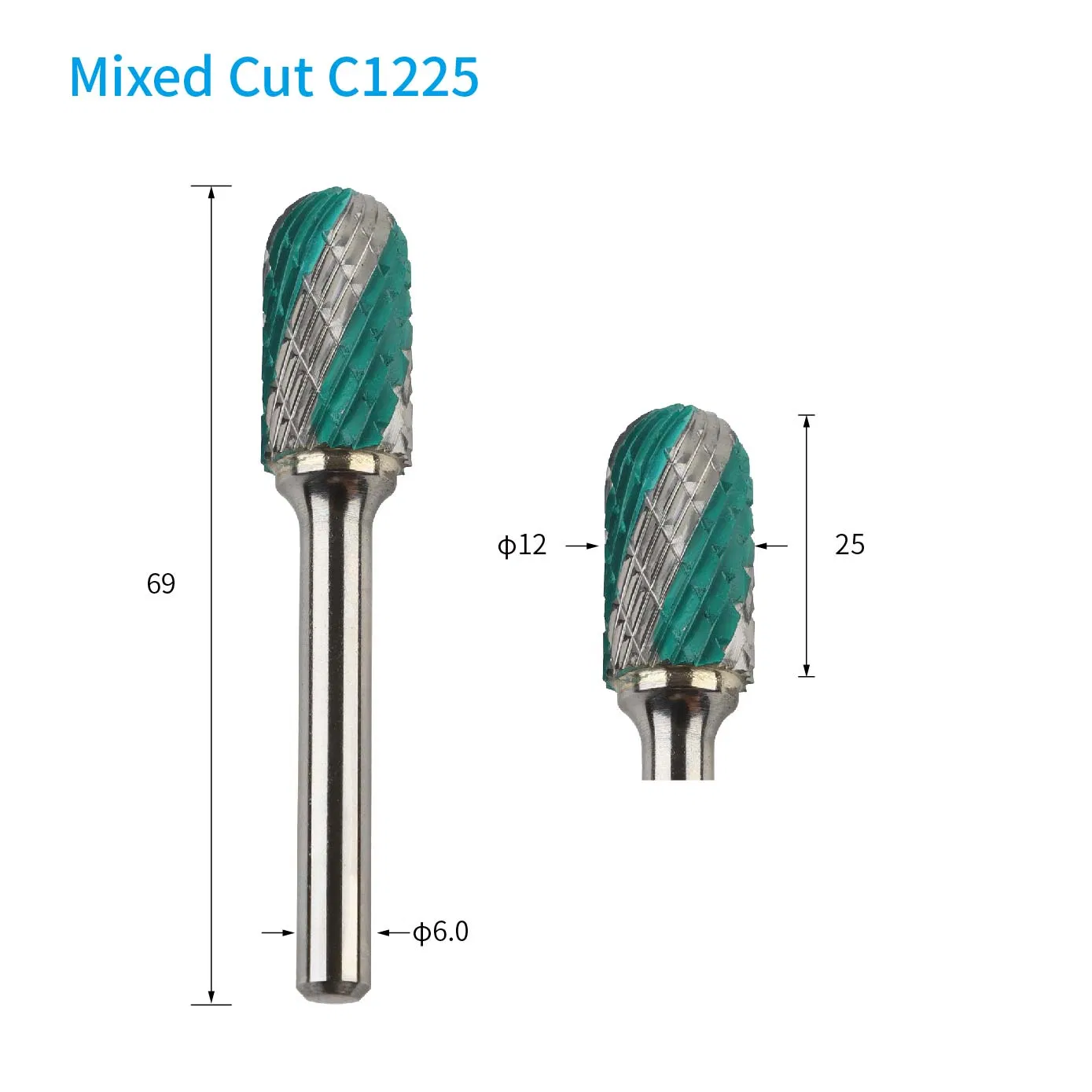 Speedway Mixed Cut Green Strip Tungsten Carbide Burr