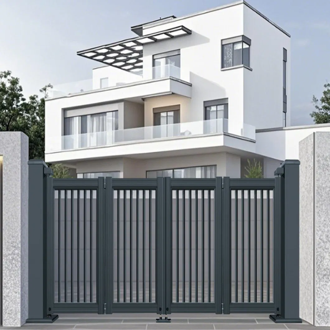 Villa Courtyard Electrically Retractable Aluminum Swing Modern Outdoor Folding Gate